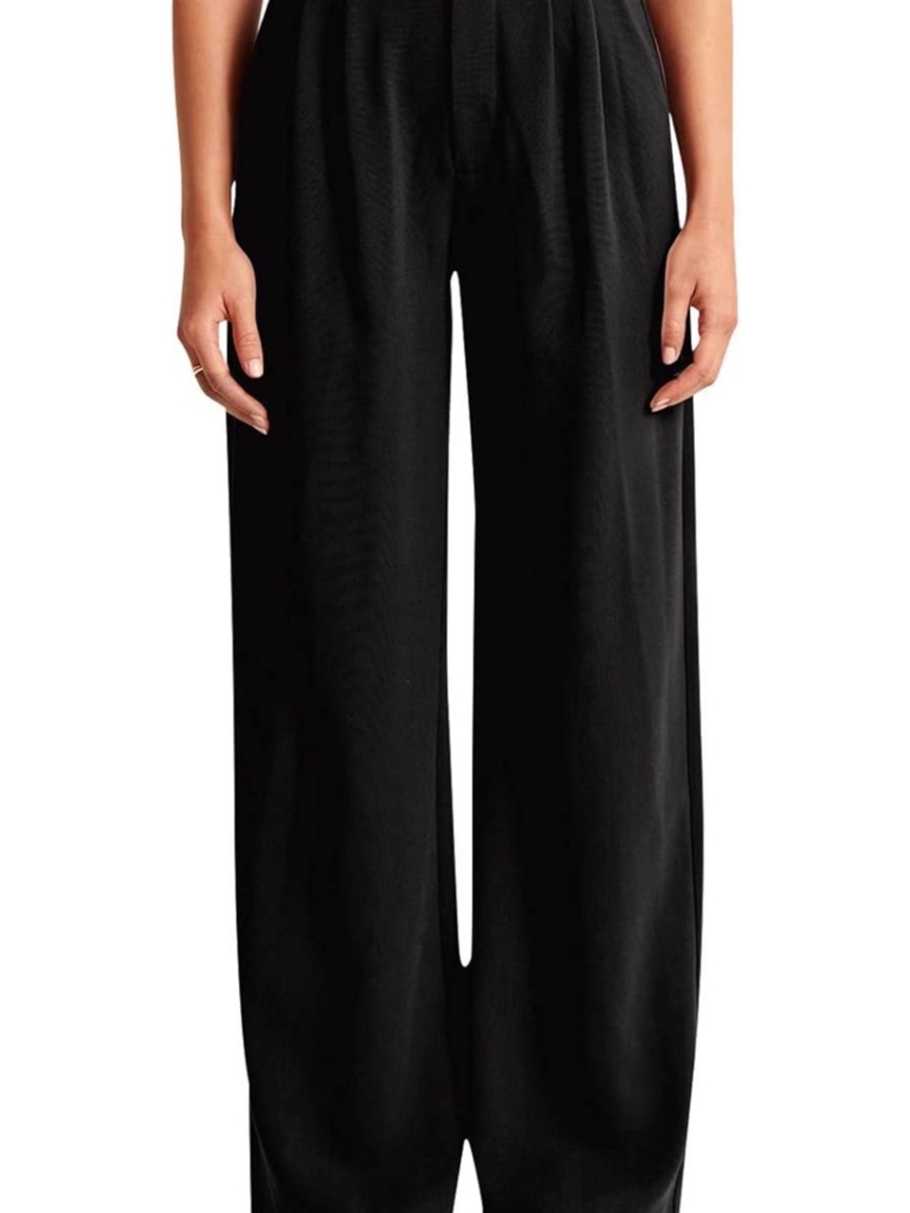 High waisted black work pants